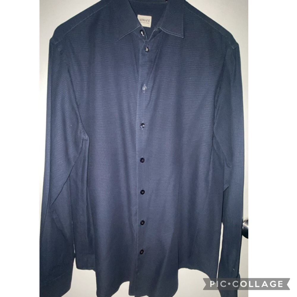 Armani Collezioni Navy Button Down Shirt